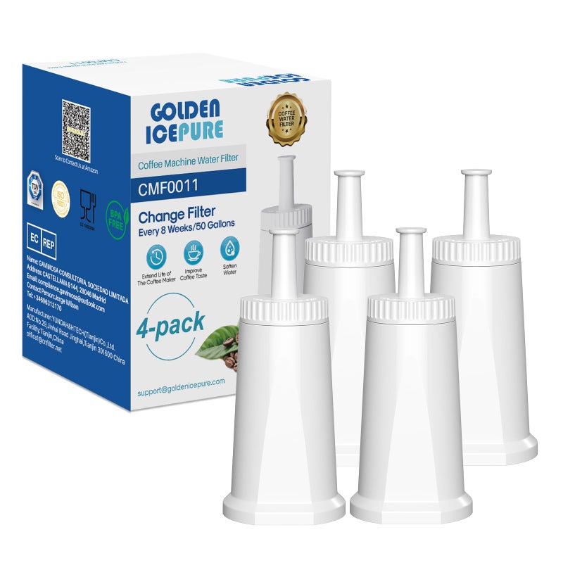 GOLDEN ICEPURE Coffee Machines Water Filter Compatible with Barista SES008 SES810 SES880 SES920 SES980 SES990 Coffee Machines NSF Certified 4 Pieces