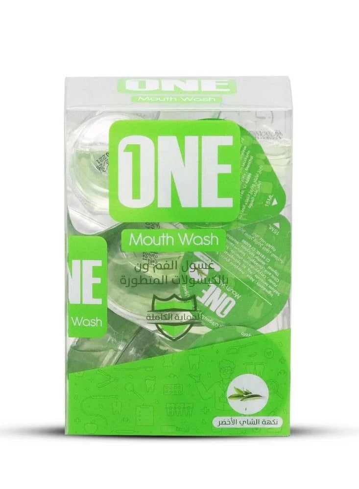 وان ون غسول الفم بالكبسولات المتطورة بنكهة الشاي الأخضر - 20 * 15 مل - Image 1