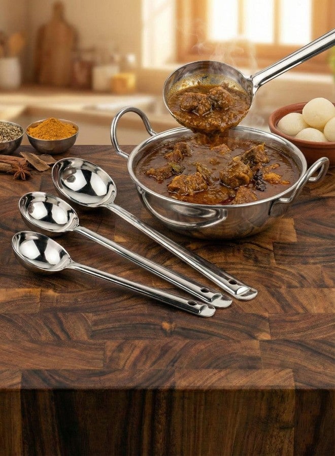 TOP TRICK Serving Ladle Set of 5-Piece Stainless Steel Serving & Cooking Ladles Set for Curry, Dal & Gravy - Sizes 8-12 Inches, Ideal for Home & Restaurants - Image 3