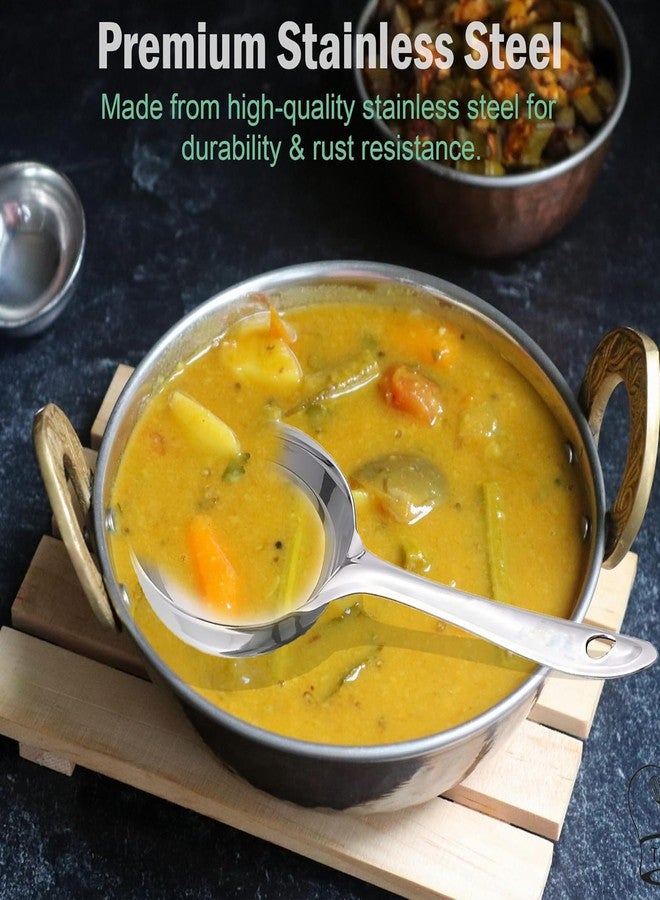 TOP TRICK Serving Ladle Set of 5-Piece Stainless Steel Serving & Cooking Ladles Set for Curry, Dal & Gravy - Sizes 8-12 Inches, Ideal for Home & Restaurants - Image 2
