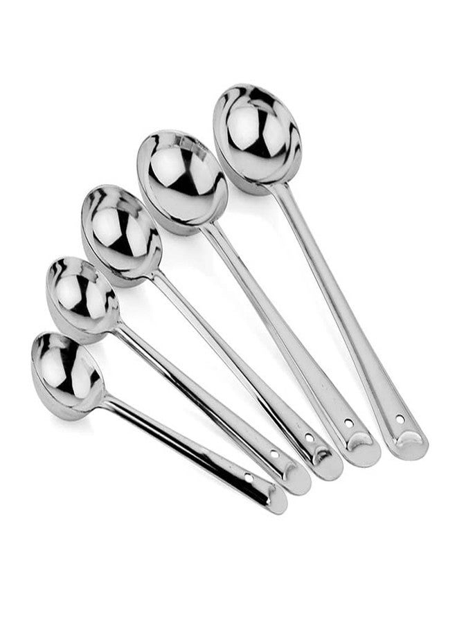 TOP TRICK Serving Ladle Set of 5-Piece Stainless Steel Serving & Cooking Ladles Set for Curry, Dal & Gravy - Sizes 8-12 Inches, Ideal for Home & Restaurants - Image 1