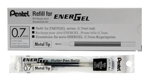 Pentel LR7ABX Gel Pen Refills, f/EnerGel, 0.7mm, Fine, 12/BX, Black Ink - Image 1