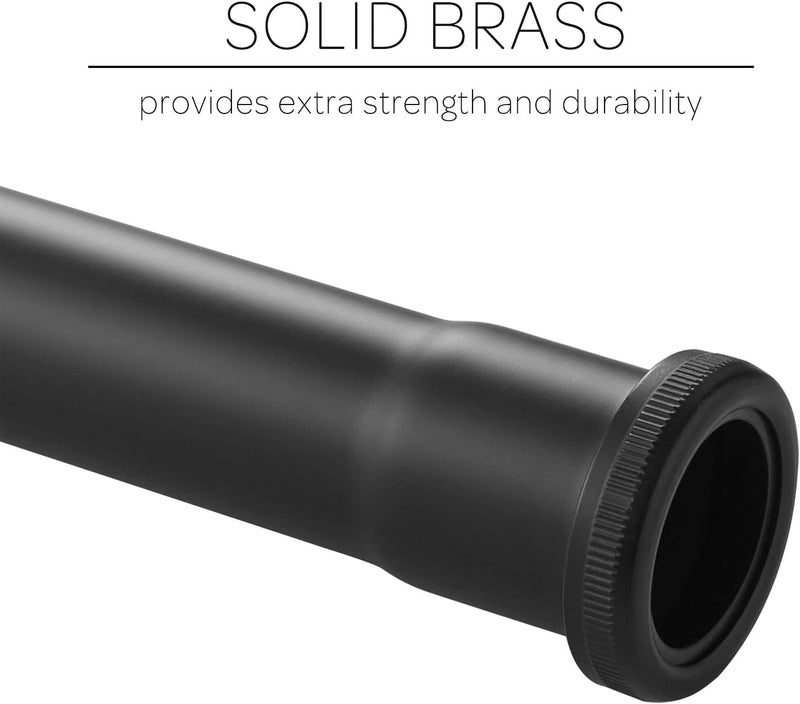 Fipoque Brass Slip Joint Extension Tube 1-1/4” OD x 12” with Nut and Rubber Washer, P Trap Extension Tube, Sink Drain Tailpiece Tube Extension, Matte Black - Image 2