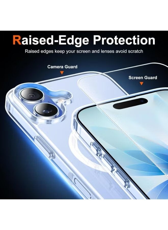 ELTRAZONE iPhone 17 6.3" Ultra Clear Slim Protective Case with Built-in Tempered Glass Screen Protector, MagSafe Compatible Magnetic Wireless Charging Support Cover, Anti-Yellowing Crystal Transparent Shockproof Durable Phone Case for Full Edge-to-Edge Protection - Image 5