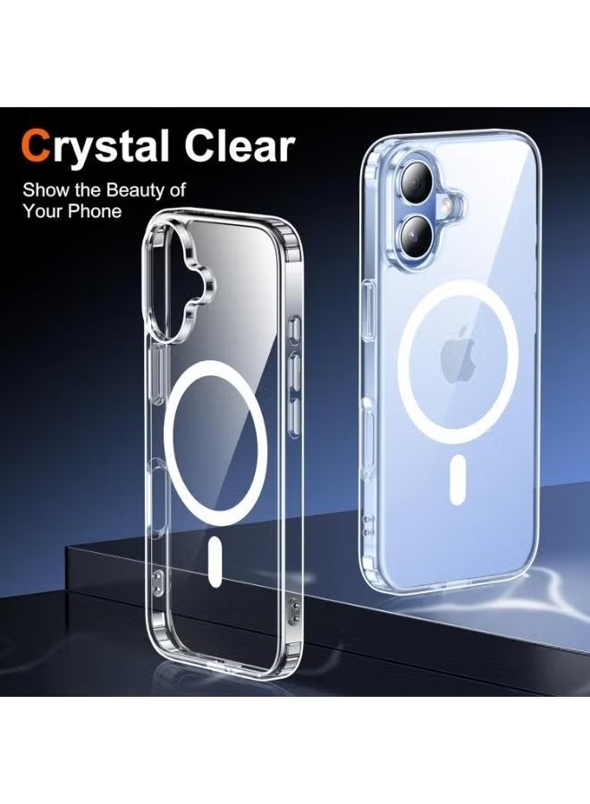 ELTRAZONE iPhone 17 6.3" Ultra Clear Slim Protective Case with Built-in Tempered Glass Screen Protector, MagSafe Compatible Magnetic Wireless Charging Support Cover, Anti-Yellowing Crystal Transparent Shockproof Durable Phone Case for Full Edge-to-Edge Protection - Image 3