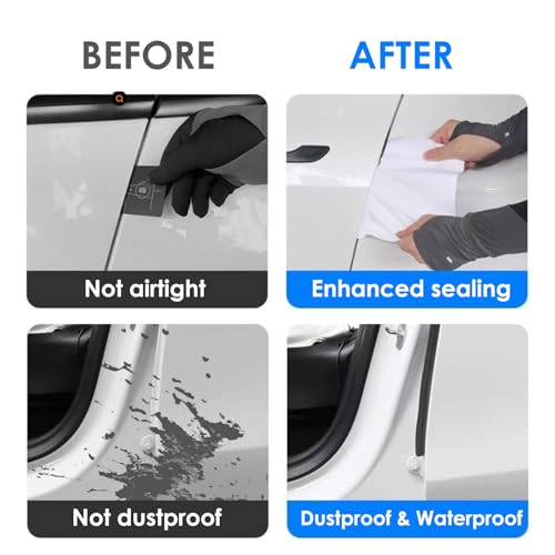 TSTESE B Pillar Soundproof Sealling Strips Compatible with Tesla Model Y 2019-2024 2025 Accessories Seal Kit Soundproof EPDM Rubber Weather Draft Strip Wind Noise Reduction Sound Proofing Kits B-Pillar 2PCS - Image 3