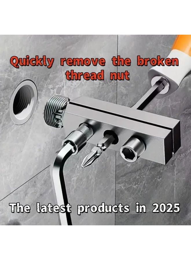 2 Piece Set Broken Thread Extractor And Small Hex Wrench 2025 Latest Model Universal Tool For Faucet Angle Valve And Water Pipe Thread Repair 4 6 8 Size Essential Household Tool - Image 1
