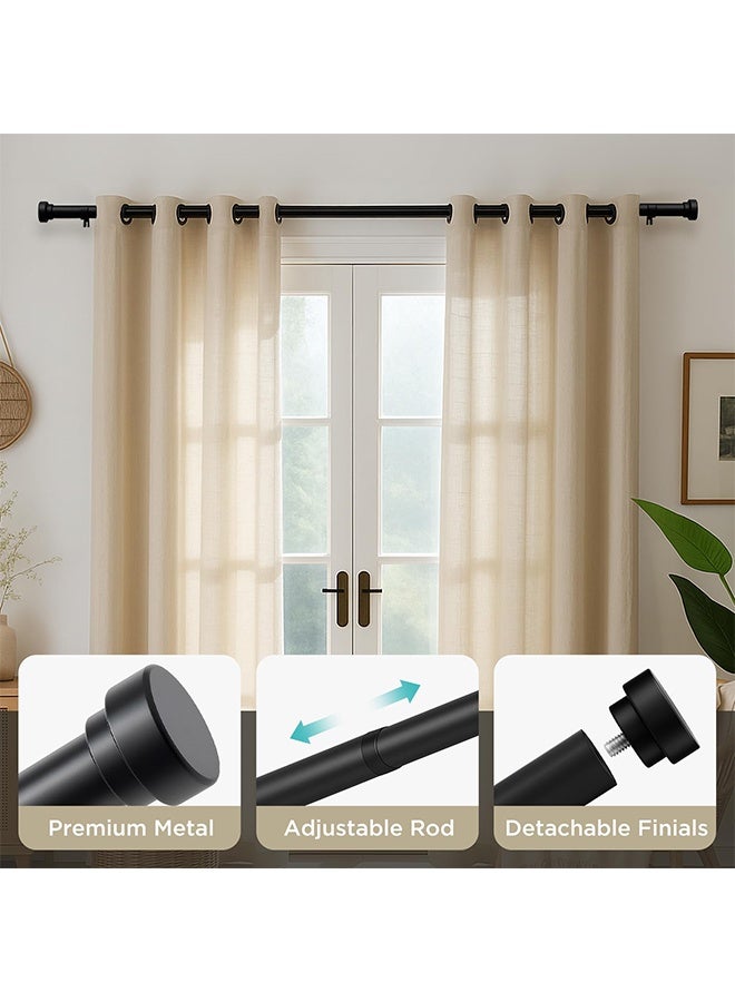 قضبان ستائر معدنية قوية مع حوامل قابلة للتعديل تصميم للتوصيل للستائر ذات العيون – مجموعات معالجة النوافذ - Image 3