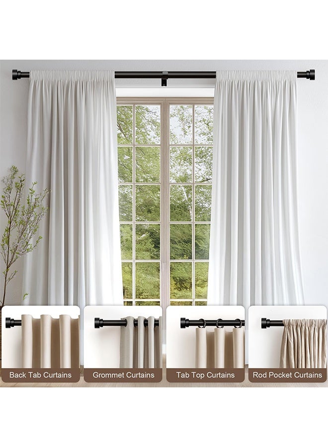 قضبان ستائر معدنية قوية مع حوامل قابلة للتعديل تصميم للتوصيل للستائر ذات العيون – مجموعات معالجة النوافذ - Image 5