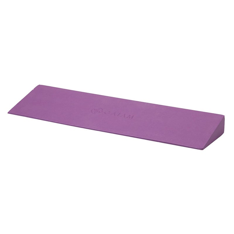 Gaiam Yoga Block Wedge - Lightweight EVA Foam - Yoga Wedge for Wrist and Lower Back Support - Slant Board for Comfortable Yoga Poses and Angles, (20" L x 6" W x 2" H), Deep Purple - Image 1
