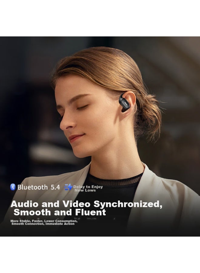 Newmine Newman Ly12 Bluetooth Earphones, Over-ear Bone Conduction, Non-in Open-style True Wireless, For Sports, Running, Cycling, Gaming, Noise Reduction, Ear Clip Headphones, Compatible With Apple, Huawei, Xiaomi - Image 1