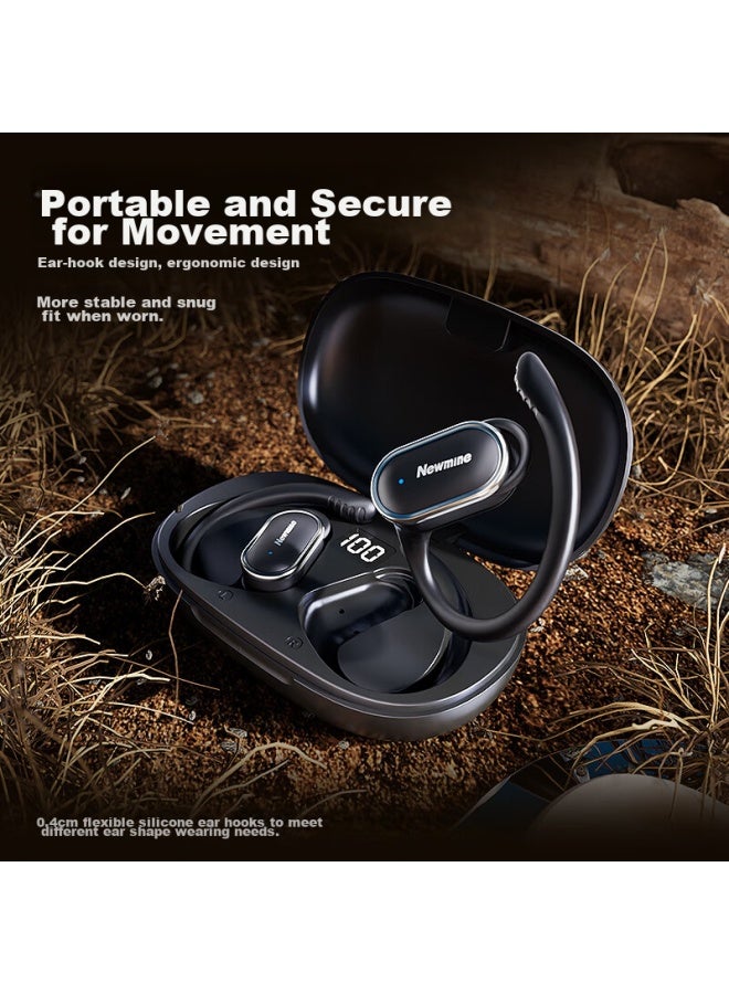 Newmine Newman Ly12 Bluetooth Earphones, Over-ear Bone Conduction, Non-in Open-style True Wireless, For Sports, Running, Cycling, Gaming, Noise Reduction, Ear Clip Headphones, Compatible With Apple, Huawei, Xiaomi - Image 3