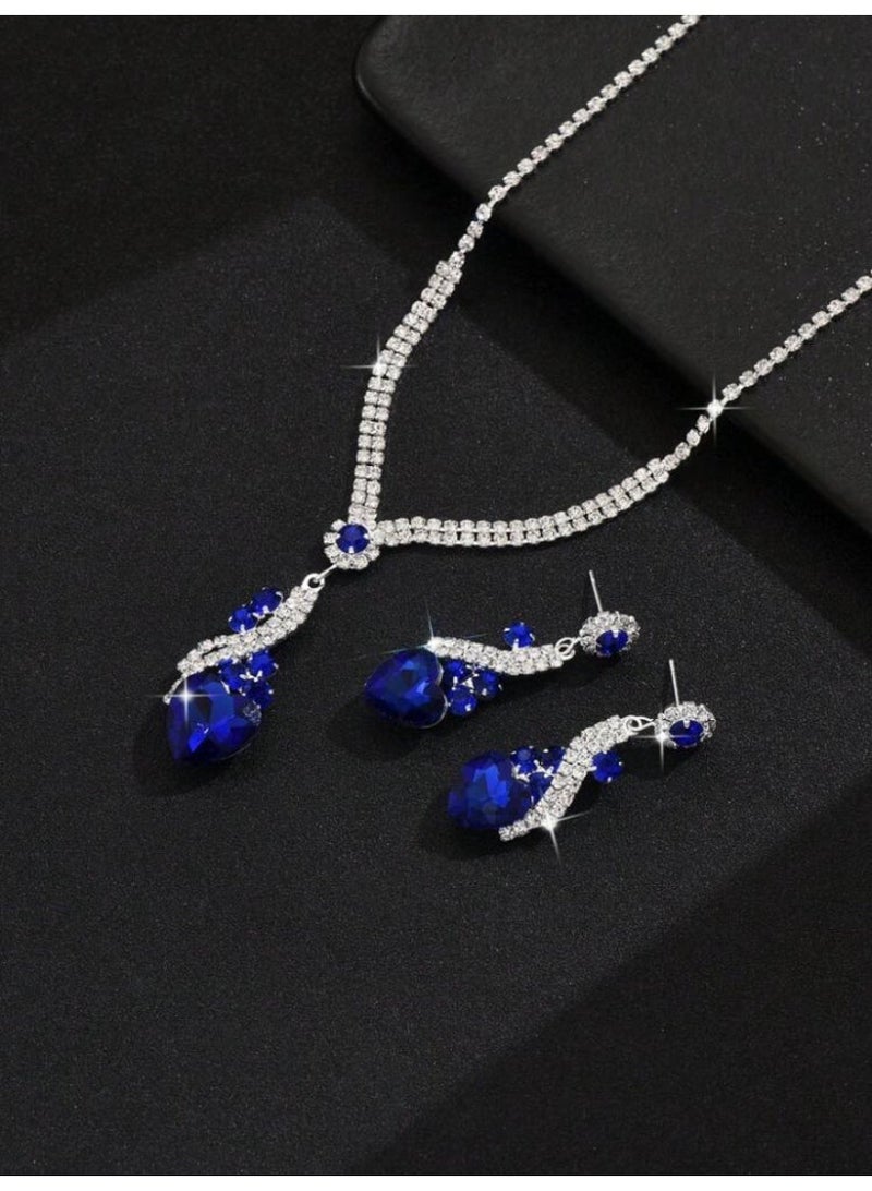 2 Pcs Zirconia Jewelry Set For Women, Necklace And Earrings Set, Elegant Occasion Accessories - Image 5
