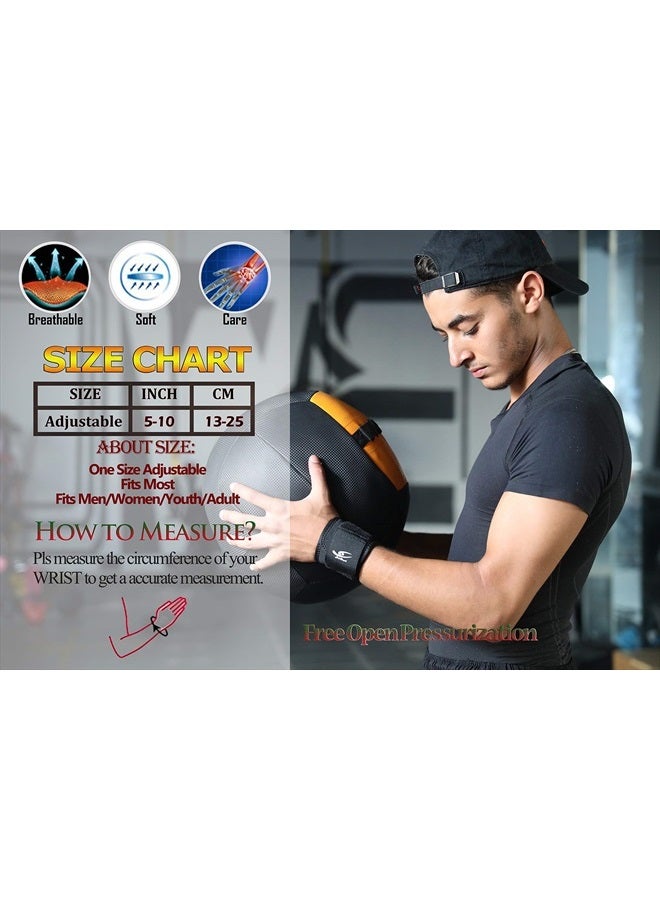 HiRui 2 PACK Wrist Compression Strap and Wrist Brace Sport Wrist Support for Fitness, Weightlifting, Tendonitis, Carpal Tunnel Arthritis, Pain Relief-Wear Anywhere-Unisex,Adjustable - Image 5