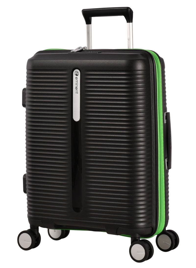eminent Hard Case Travel Bags Unisex PP Luggage Trolley Lightweight Expandable 4 Double Spinner Carryon Travel Suitcase with TSA Lock and Safe Zippers, B0013, Black - Image 1