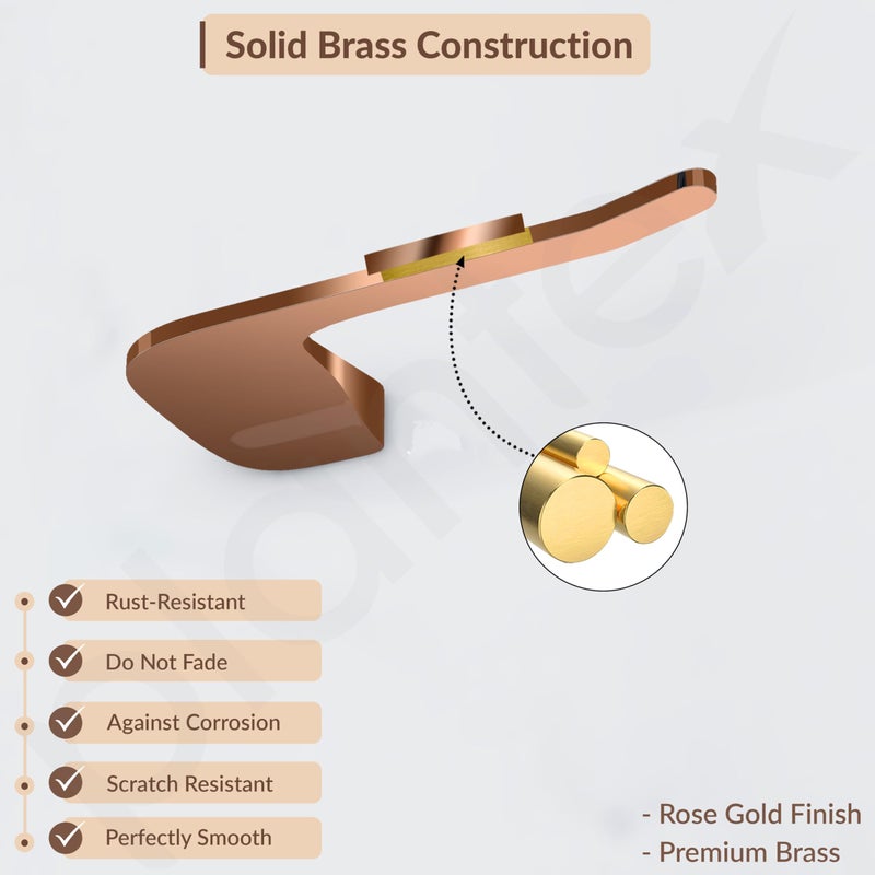 plantex Plantex Smero Pure Brass Toilet Paper Holder/Toilet Paper Roll Holder/Tissue Paper Roll Holder for Bathroom - Smart (PVD Rose Gold) - Image 2