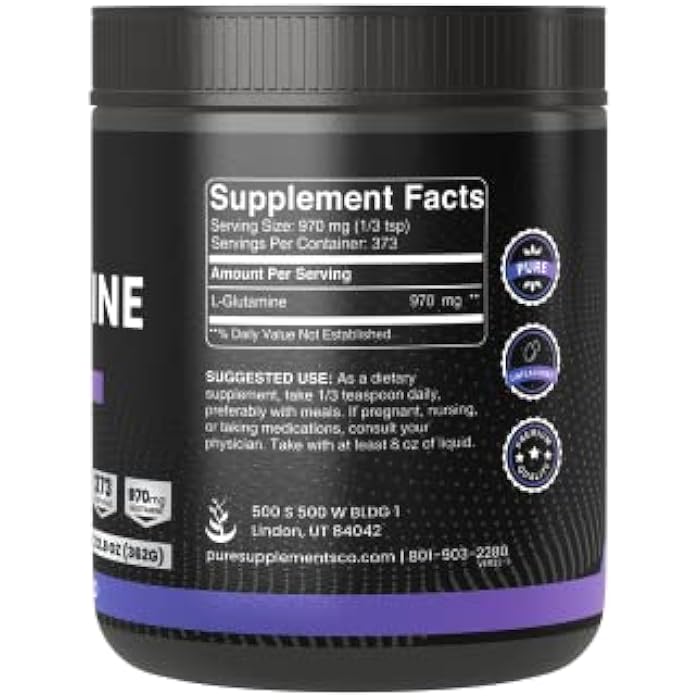 Pure Original Ingredients L-Glutamine Powder, (12 oz), Natural Amino Acid, Flavorless, Always Pure - Image 3