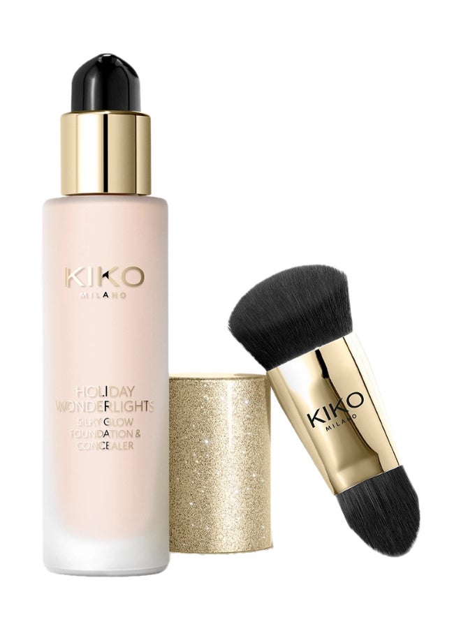 KIKO MILANO Holiday Wonderlights Silky Glow Foundation And Concealer Ivory  - Image 1