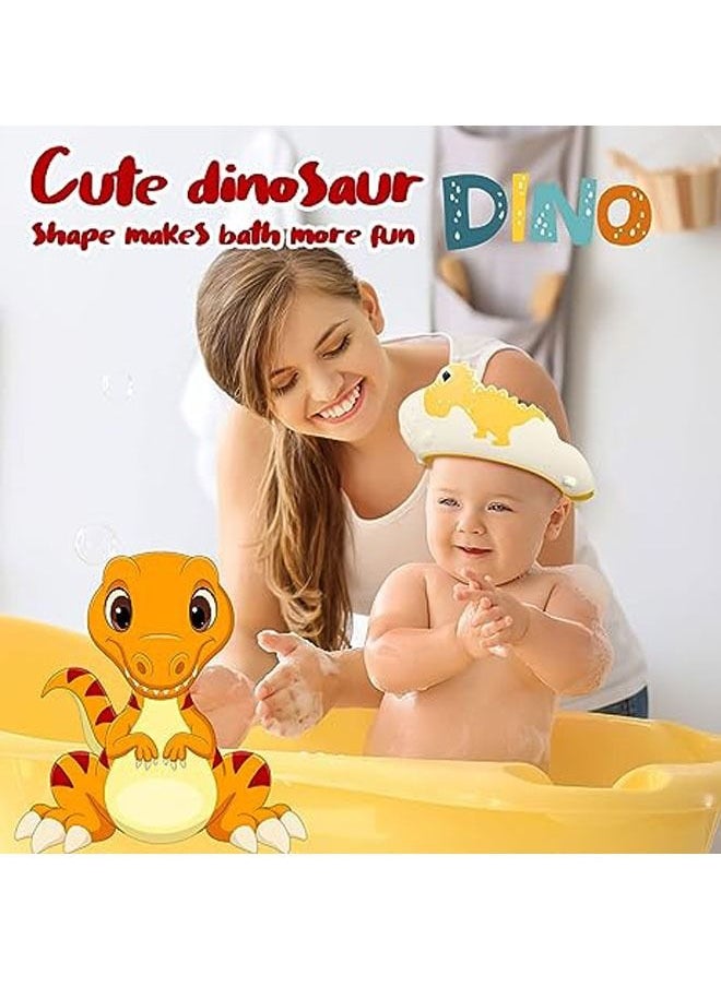 Generic - 2 Pack Baby Shower Cap for Kids Hair Washing Shield Toddler Bath hat Baby Shower Visor Baby Shampoo Cap Head Protector Cute Dinosaur Shape Makes Baby Bath More Fun Blue, Blue, 6-7 Years - Image 1