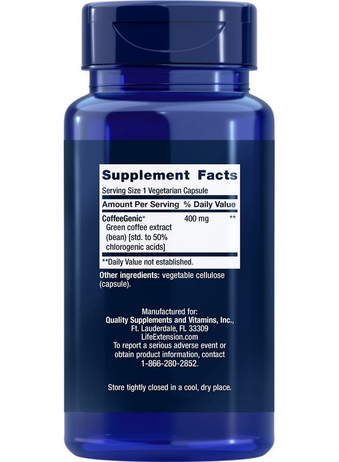 Life Extension مستخلص حبوب القهوة الخضراء كوفيجينيك 50% أحماض الكلوروجينيك خالي من الجلوتين غير معدل وراثيًا 90 كبسولة نباتية - Image 3