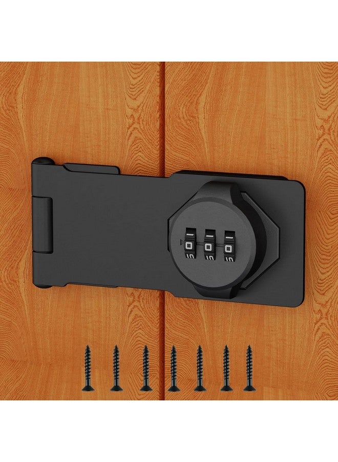 XAMILE Household Cabinet Password Locks Cabinet Door Combination Lock Door Security Slide Latch Lock for Small Doors, Cabinets, Barn Door (1 Pack Black) - Image 1