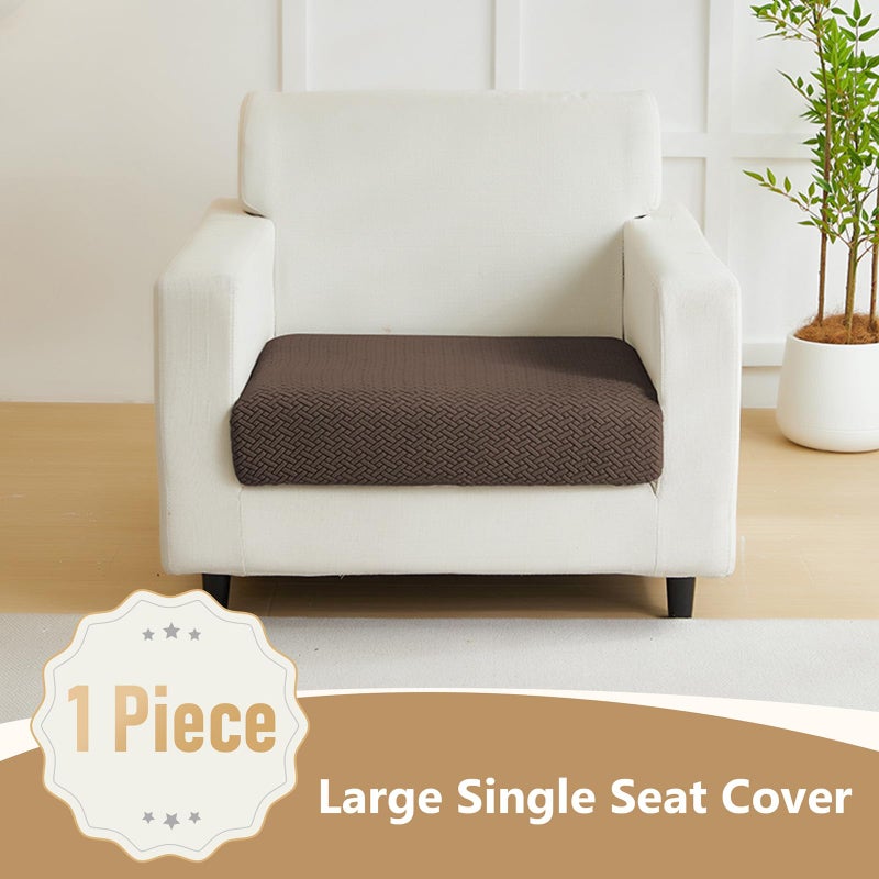 Yoovat Couch Cushion Covers for Sofa Couch Covers Wear-Resistant Universal Sofa Cover Washable Stretch for Sectional Slipcovers (Texture-Brown,Large Single Seat Cover) - Image 2