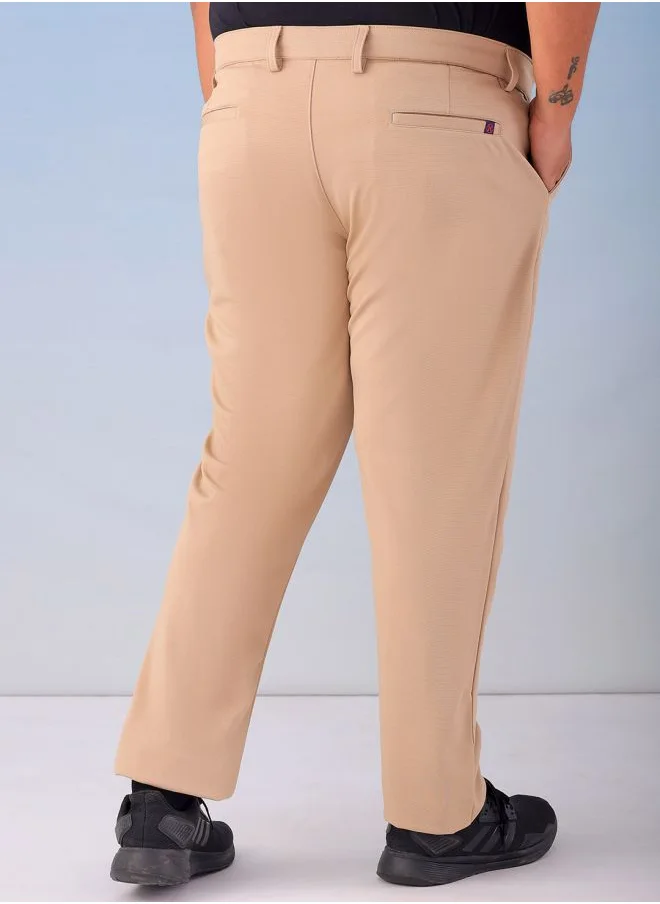هاردسودا Men Plus Size Regular Fit Self Design Mid-Rise Stretchable Chino Joggers