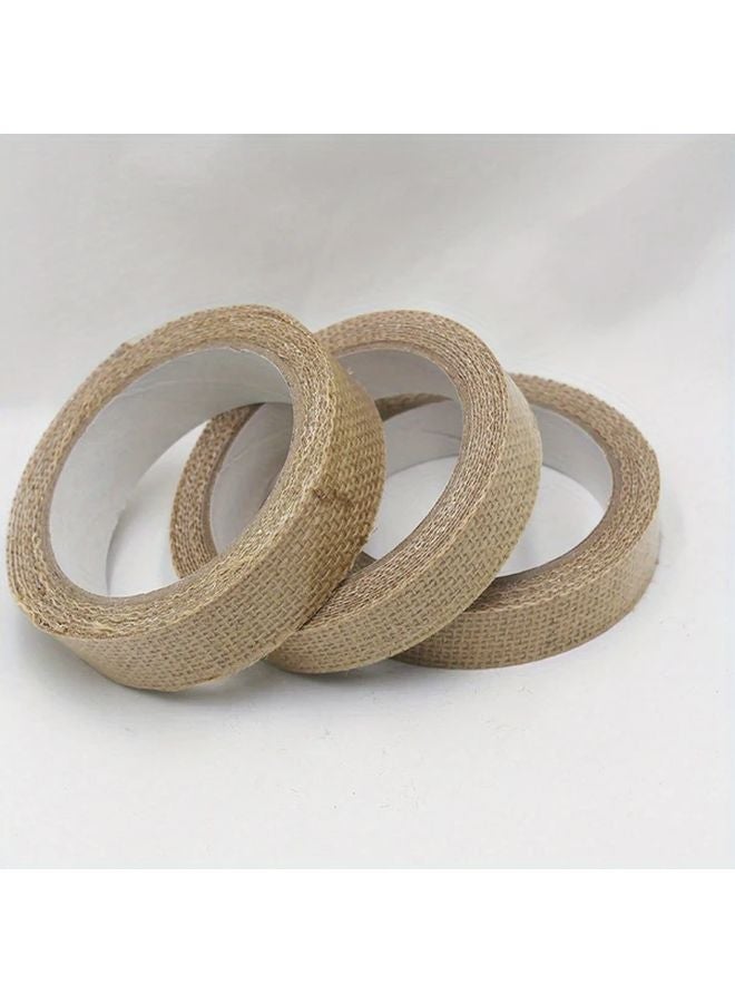 2pcs Natural Jute Self Adhesive Tape 1 5cm x 79 Inch Rustic Ribbon for Crafts Gift Wrapping - Image 5