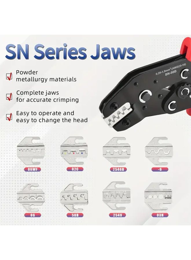 Professional Electrical Crimping Tool Kit Nickel Plated Alloy Steel 4mm Jaw Model 02C - Image 1