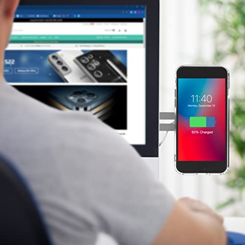 GALVANOX MagSafe DesktopLaptop Charger Stand Magnetic Wireless Charging for iPhone 121314 15W Desktop Computer Phone Holder Mount Aluminum Silver - Image 3