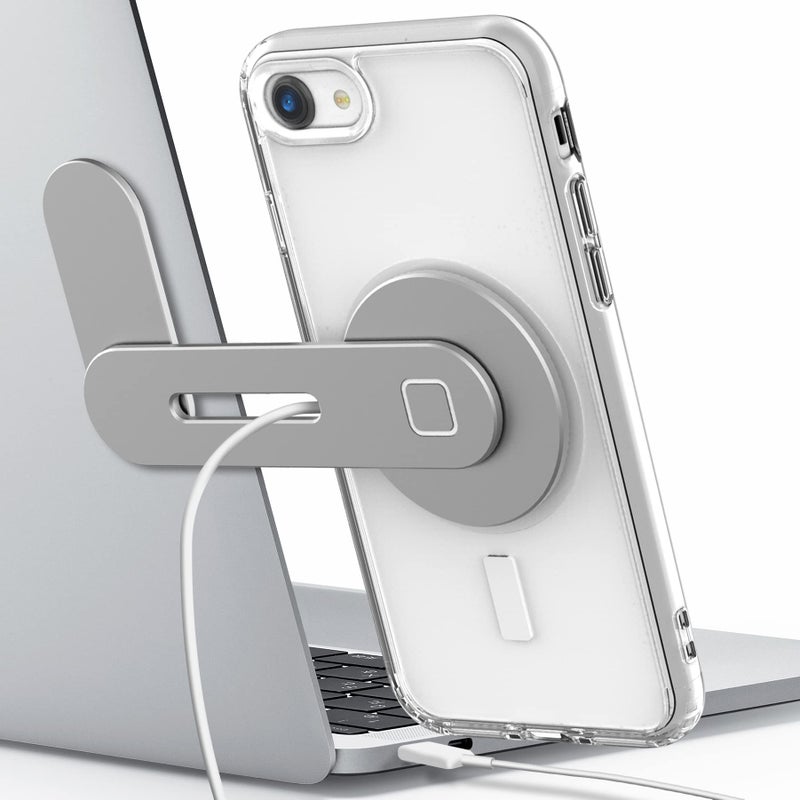 GALVANOX MagSafe DesktopLaptop Charger Stand Magnetic Wireless Charging for iPhone 121314 15W Desktop Computer Phone Holder Mount Aluminum Silver - Image 2