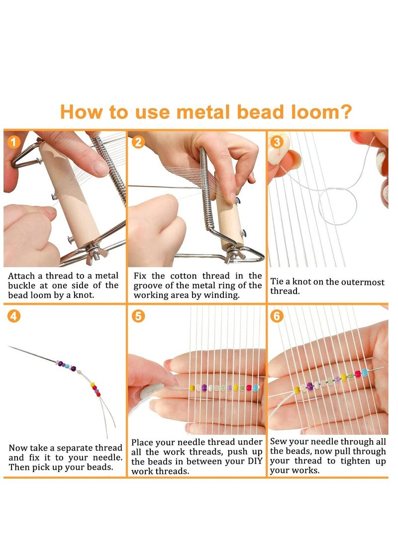 Mountain Gems Frame Bead Loom Kit for Beaded Bracelets Earrings Belts Making Includes Seed Beads  - Image 3