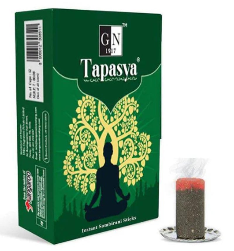 TPRG Fragrances Non Charcoal Tapasya Instant Sambrani Sticks - Pack of 12 Boxes (Dhoop Sticks for Pooja & Meditation | Long Lasting Fragrance - 180 Sticks) - Image 1
