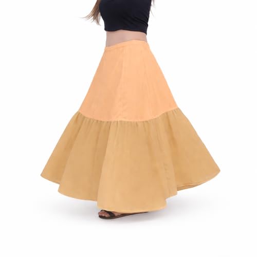 SEER Cancan Skirt for lehanga Gown Women's Cancan Skirts Hoop Less Underskirt Petticoat Free Size Waist with Adjustable Length Gold Skirt - Image 2