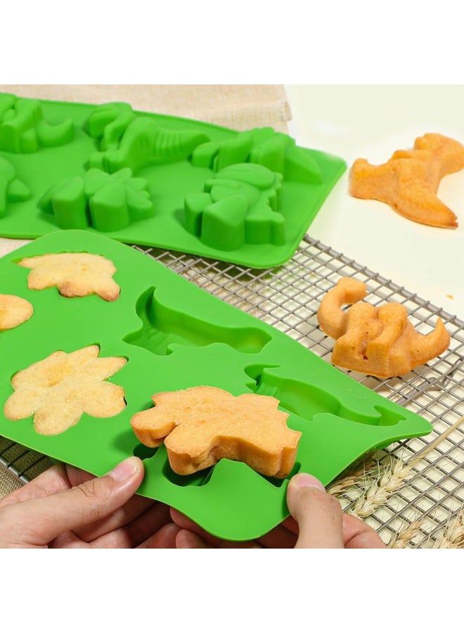 Webake Dinosaur Silicone Molds, 2 Pack Cute Dinosaur Molds for Cartoon Dino Chocolate Candy Cake Decorating Handmade Soap Crayons - Image 4