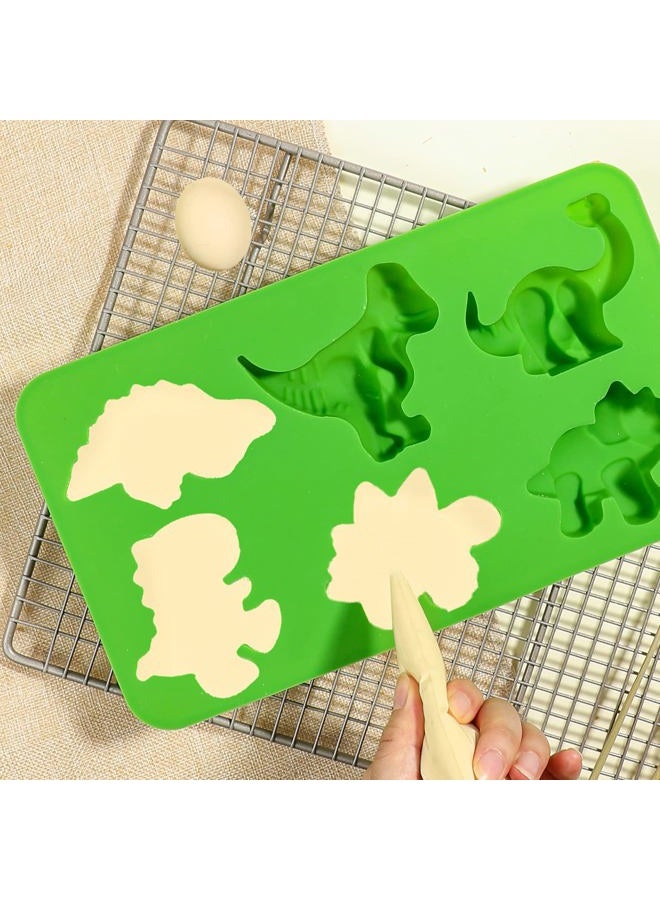 Webake Dinosaur Silicone Molds, 2 Pack Cute Dinosaur Molds for Cartoon Dino Chocolate Candy Cake Decorating Handmade Soap Crayons - Image 3