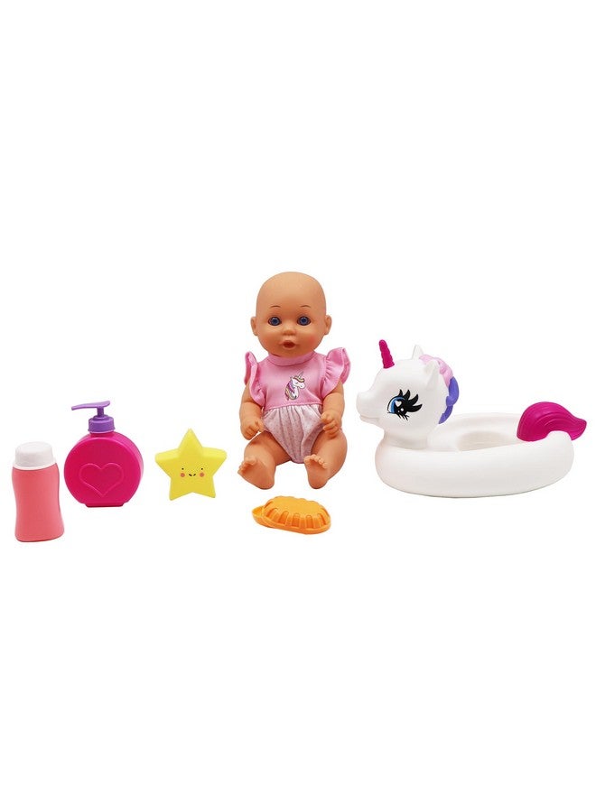 Dream Collection, Water Baby Doll in Unicorn Floater - Accessories for Realistic Pretend Play, Posable Soft Body, Star Toy, Lotion & Soap Case - 12 - Image 4