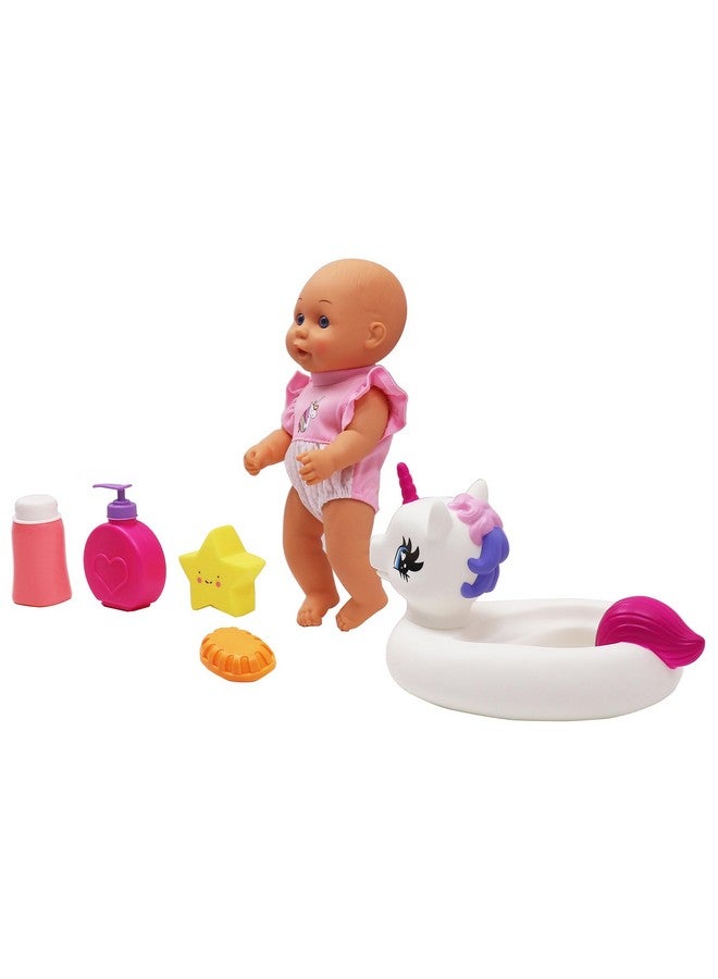 Dream Collection, Water Baby Doll in Unicorn Floater - Accessories for Realistic Pretend Play, Posable Soft Body, Star Toy, Lotion & Soap Case - 12 - Image 5