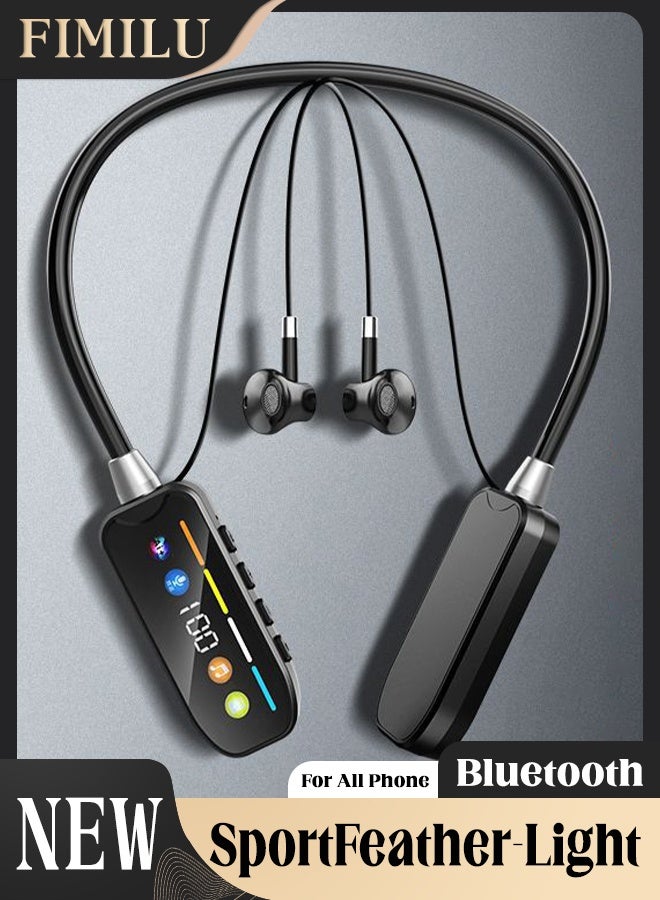 FIMILU Neckband Bluetooth Headphones Wireless Earbuds with Noise Cancelling Mic Earphones HIFI Sound Headset Fast Charging & Long Battery Life TF Card Slot Various Sound Effects Earpods Gaming Gym Travel Ear Buds for Huawei Samsung Honor Xiaomi Android Apple Earphone Noise Cancellation - Image 1