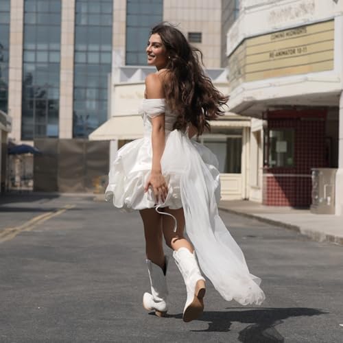 HISEA Rollda Cowboy Boots for Women, Cowgirl Boots, Comfortable Western Boots with Pointed Toe Stitched Embroidery for Country Concert Dancing Wedding Traveling Daily Outfits - Image 3