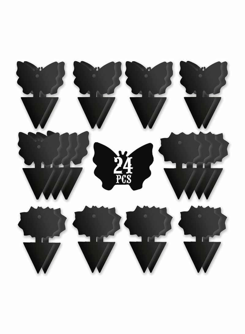 SYOSI Sticky Trap Fruit Fly and Gnat Trap Sticky Bug Traps Fungus Traps for Indoor/Outdoor Insect Catcher for White Flies Mosquitoes Fungus Gnats Lying Insects (24 Pieces Black) - Image 1