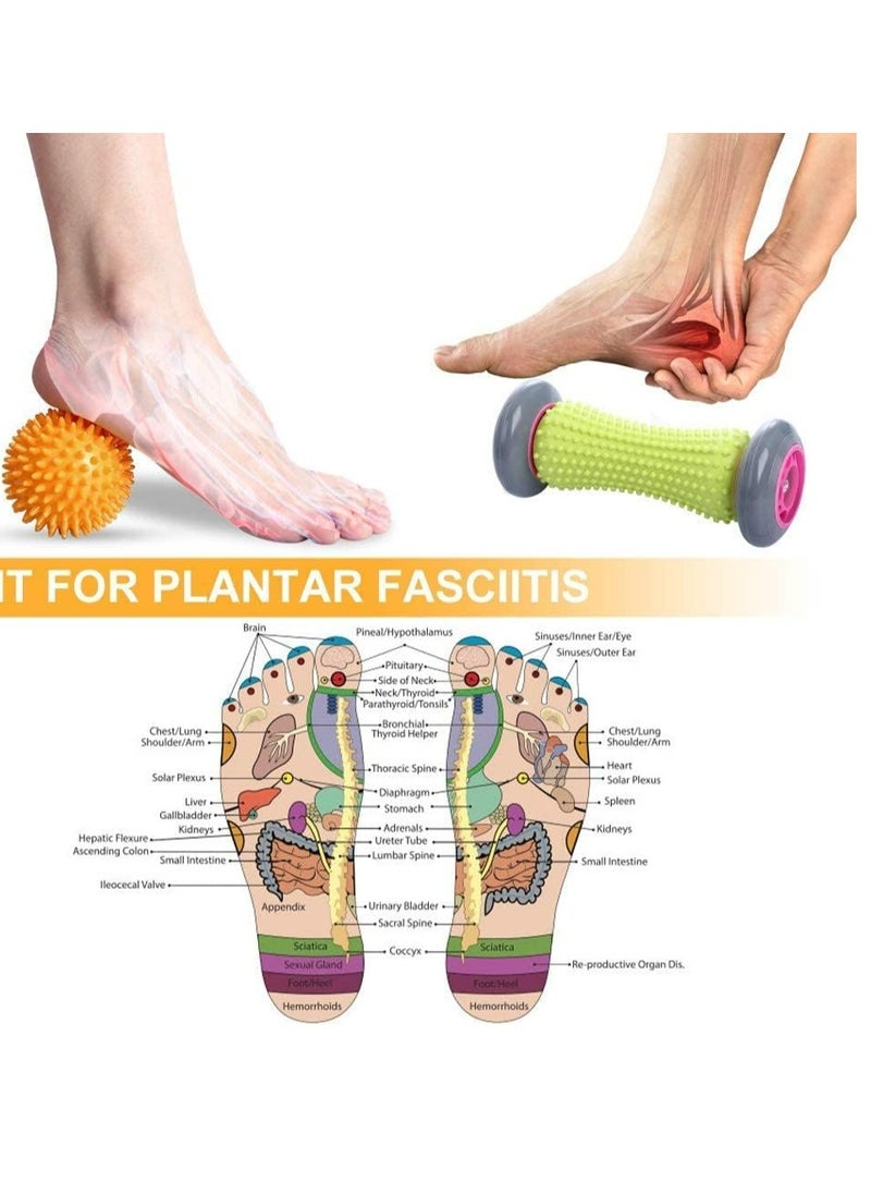 FengSVMA Foot Roller Massage Ball for Relief Plantar Fasciitis and Reflexology Massager for Deep Tissue Acupresssure Recovery for PLA Relax Foot Back Leg Hand Tight Muscle, 1 roller and 2 Spiky Balls（The color of the ball is random）  - Image 3