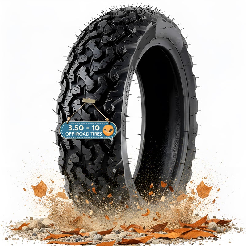 MZBZYU 35010 Knobby Tire for Scooter with BoneShaped Treads AntiEdge Skid Off Road 350 10 Tubeless llantas with Valve Stem Thickened WearResistant AntiSkid Pneu 3510 58G 8 PR 300KPA Neumaticos - Image 3