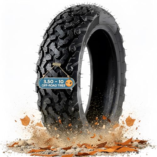 MZBZYU 35010 Knobby Tire for Scooter with BoneShaped Treads AntiEdge Skid Off Road 350 10 Tubeless llantas with Valve Stem Thickened WearResistant AntiSkid Pneu 3510 58G 8 PR 300KPA Neumaticos - Image 1