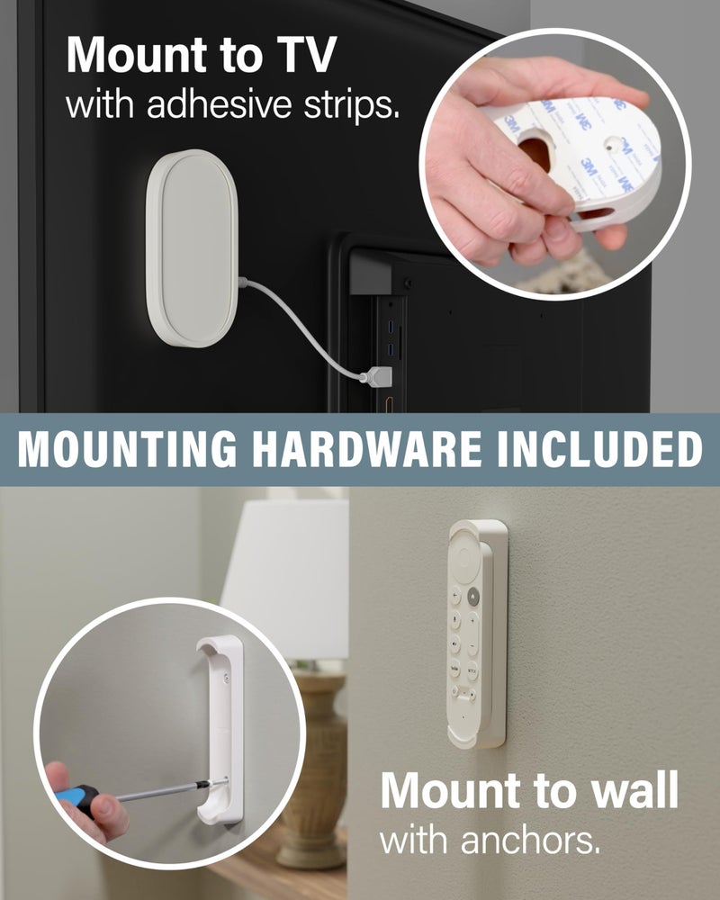 Sanus Mounting Kit for Google TV Streamer (4K) & Google TV Voice Remote Mounts â€“ Conceal Google TV Streamer Behind TV for Cable-Free Look â€“ Mount Google TV Voice Remote on Wall for Easy Access - Image 5