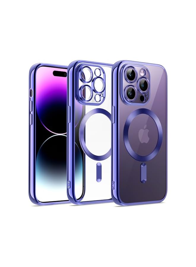 JETech Soft Clear Case for iPhone 14 Pro Max 6.7-Inch, Camera Lens Full Protection, Compatible with MagSafe Wireless Charging, Shockproof Electroplated TPU Phone Cover (Royal Blue) - Image 1