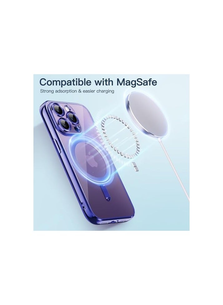 JETech Soft Clear Case for iPhone 14 Pro Max 6.7-Inch, Camera Lens Full Protection, Compatible with MagSafe Wireless Charging, Shockproof Electroplated TPU Phone Cover (Royal Blue) - Image 2