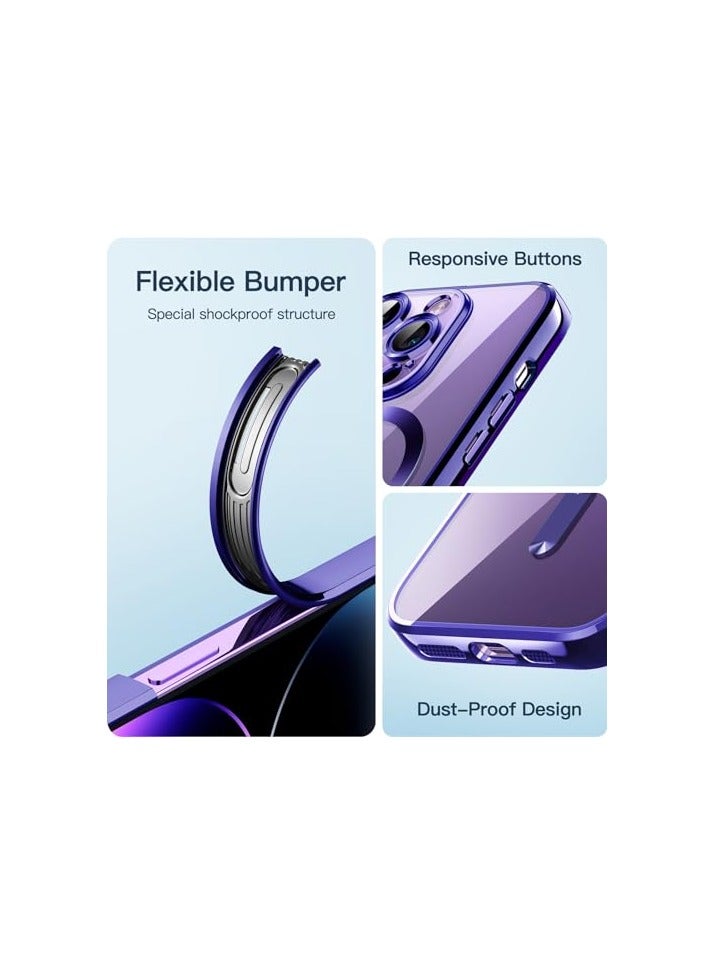 JETech Soft Clear Case for iPhone 14 Pro Max 6.7-Inch, Camera Lens Full Protection, Compatible with MagSafe Wireless Charging, Shockproof Electroplated TPU Phone Cover (Royal Blue) - Image 3