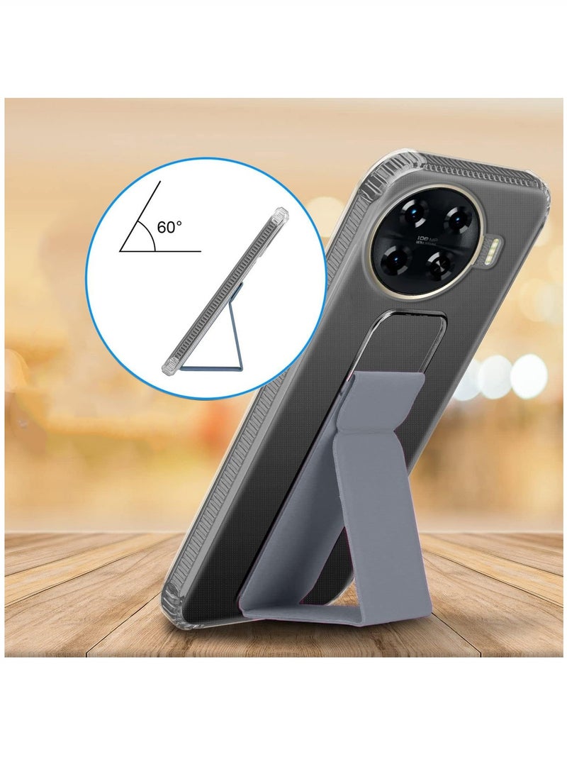 دبليو تيك غطاء وسادة هوائية بمقبض يد من مادة TPU لهاتف تكنو سبارك 20 برو+ / سبارك 20 برو بلس 4G 2023 شفاف/رمادي - Image 2