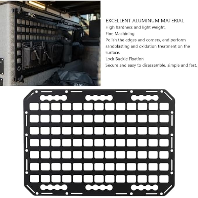 rayihni Trunk Side Cargo Organizer Rack Panel, Aluminum Slick Finish Shelf System with L, 381 X 540 X 2mm, Replacement for Cars, SUVs, Trucks, RVs with Modular Storage - Image 3